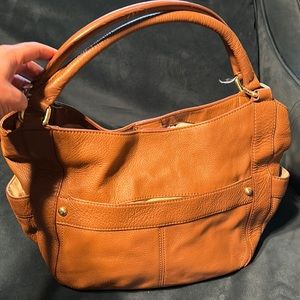 J. Crew, tan, soft leather hand bag.  Great condition.